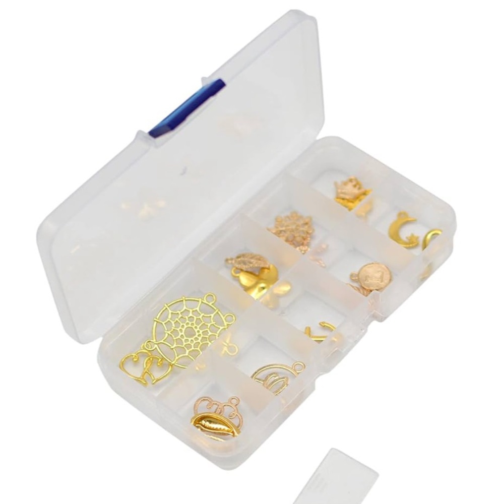 12 Pcs 10 Grids Adjustable Small Removable Clear Plastic Divider Storage